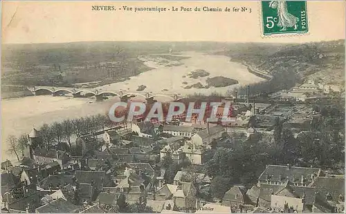 Cartes postales Nevers Vue panoramique Le Pont du Chemin de fer