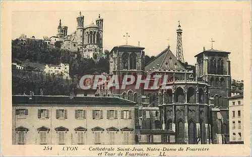 Ansichtskarte AK Lyon Cathedrale Saint Jean Notre Dame de Fourviere et Tour de Fourviere