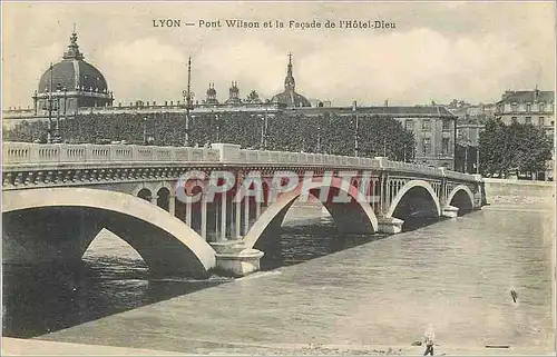 Cartes postales Lyon Pont Wilson et la Facade de l Hotel Dieu