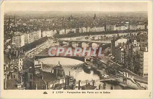 Ansichtskarte AK Lyon Perspective des ponts sur la Saone
