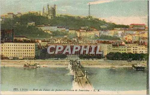 Cartes postales Lyon Pont du Palais de Justice et Coteau de Fourviere