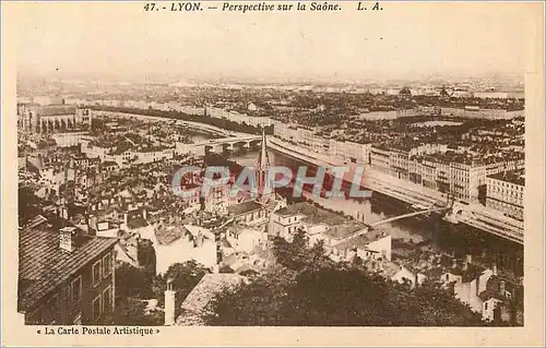 Ansichtskarte AK Lyon Perspective sur la Saone