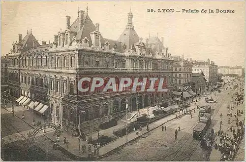 Ansichtskarte AK Lyon Palais de la Bourse Tramway