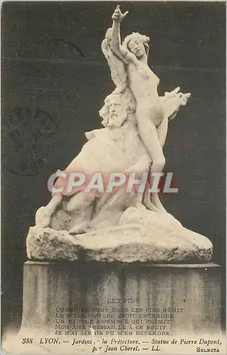 Ansichtskarte AK Lyon Jardins de la Prefecture Statue de Pierre Dupont Par Jean Chorel