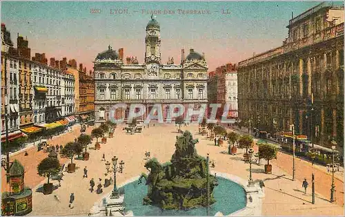 Ansichtskarte AK Lyon Place des Terreaux Tramway