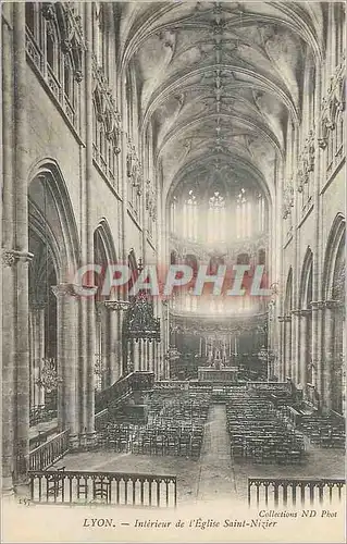 Cartes postales Lyon Interieur de l Eglise Saint Nizier