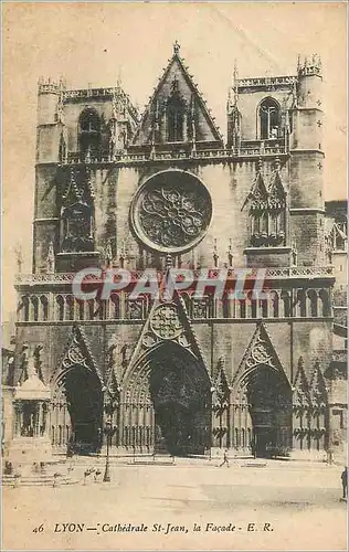 Cartes postales Lyon Cathedrale St Jean La Facade