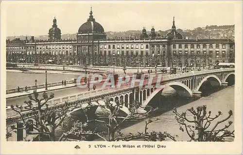Cartes postales Lyon Pont Wilson et l Hotel Dieu