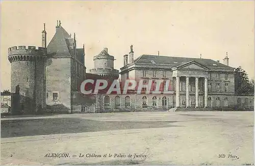 Cartes postales Alencon Le Chateau et le Palais de Justice