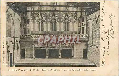 Cartes postales Poitiers Vienne Le Palais de Justice Cheminees et verrieres de la Sallee des Pas Perdus (carte 1