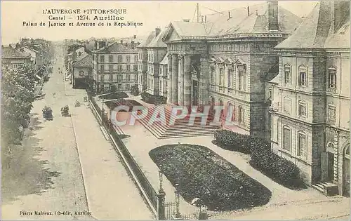 Ansichtskarte AK Cantal Aurillac Palais de Justice et Avenue de la Republique