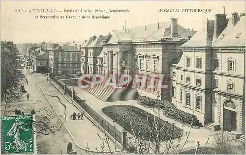 Ansichtskarte AK Aurillac Palais de Justice Prison Gendarmarie et Perspective de l Avenue de la Republique