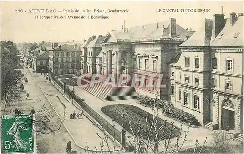 Cartes postales Aurillac Palais de Justice Prison Gendarmarie et Perspective de l Avenue de la Republique