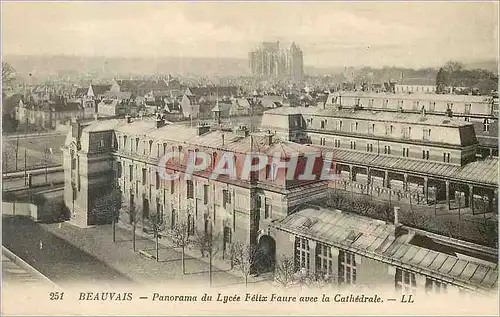 Cartes postales Beauvais Panorama du Lycee Felix Faure avec la Cathedrale