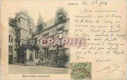 Cartes postales Caen Hotel de Than rue St Jean (carte 1900)