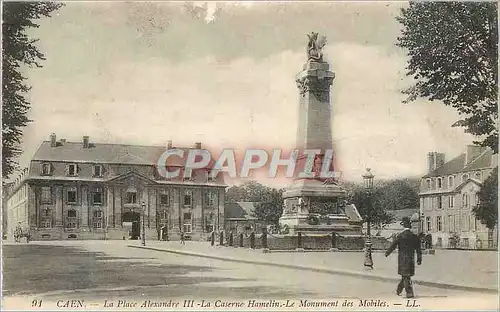 Cartes postales Caen La Place Alexandre III La Caserne Hamelin Le Monument des Mobiles