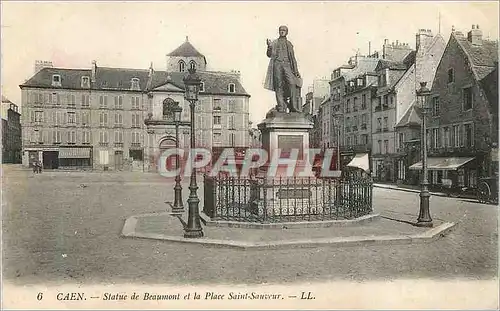 Ansichtskarte AK Caen Statue de  Beaumont et la Place Saint Sauveur