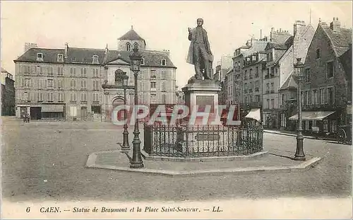 Cartes postales Caen Statue de  Beaumont et la Place Saint Sauveur