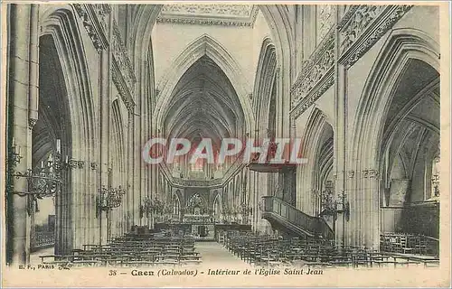 Cartes postales Caen Calvados Interieur de l Eglise Saint Jean
