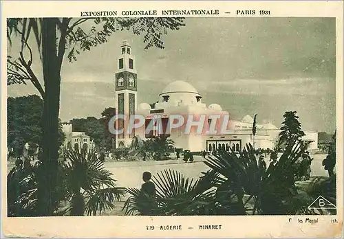 Cartes postales Exposition Coloniale Internationale Paris Algerie Minaret