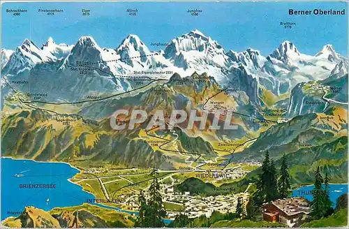 Cartes postales moderne Interlaken mit Berner Oberland