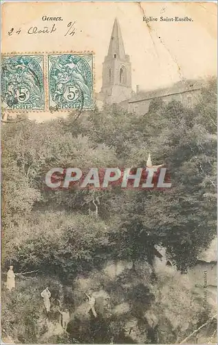 Cartes postales Gennes Eglise Saint Eusebe