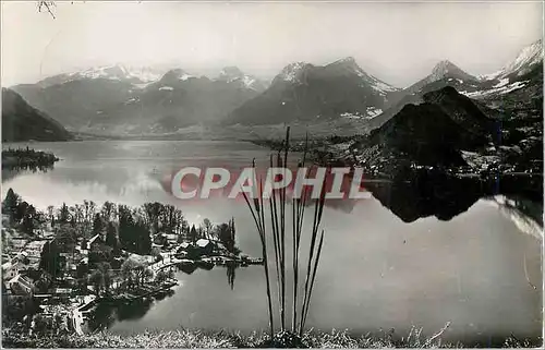 Moderne Karte Lac d Annecy Par un beau matin Talloires et Duingt