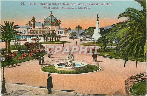 Ansichtskarte AK Nice Jardin public Fontaine des Tritons Palais de la Jetee