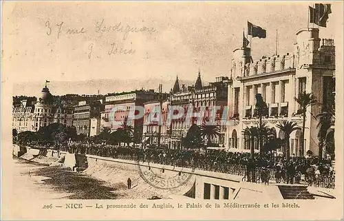 Cartes postales Nice La Promenade des Anglais Le Palai de la  Mediterranee et les hotels