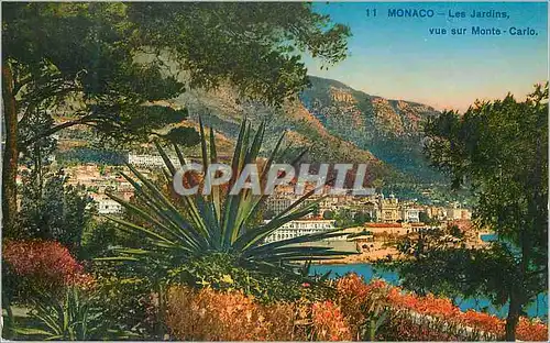 Cartes postales Monaco Les Jardins vue sur Monte Carlo