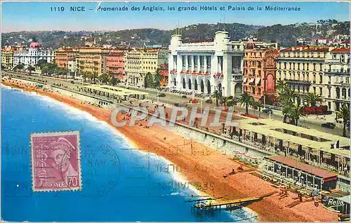 Cartes postales Nice Promenade des Anglais les grands Hotels et Palais de la Mediterranee