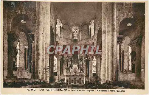 Cartes postales Saint Nectaire Interieur de l Eglise Chapitaux remarquables