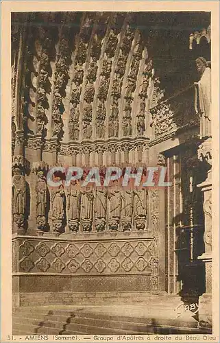 Cartes postales Amiens Somme Groupe d Apotres a droite du Beau Dieu