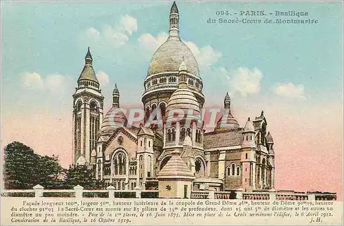 Cartes postales Paris Basilique du Sacre Cour de Montmartre