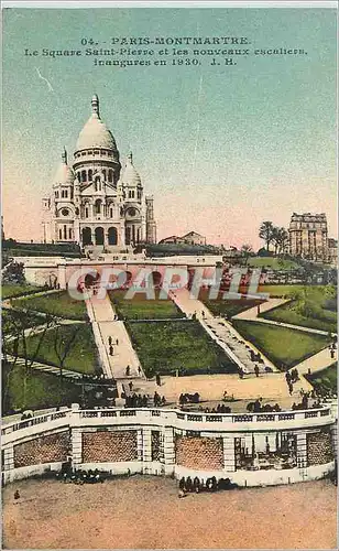 Cartes postales Paris Montmartre Le Square Saint Pierre et les nouveaux escaliers