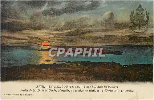 Cartes postales Le Canigou Visible de ND de la Garde Marseille