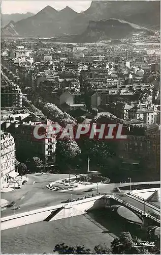 Moderne Karte Grenoble Isere Vue generale Place de la Bastille