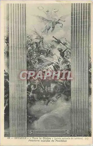 Cartes postales Detaille Vers la Gloire Peintures murales du Pantheon