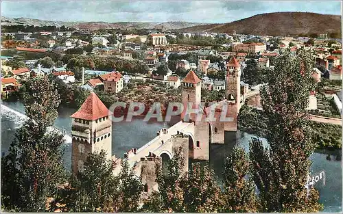 Cartes postales moderne Cahors Lot Le Pont Valentre et les rives du Lot