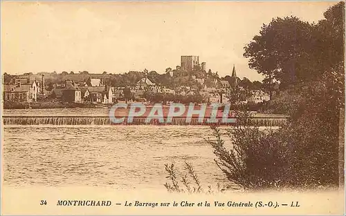 Ansichtskarte AK Montrichard Le Barrage sur le Cher et la Vue Generale