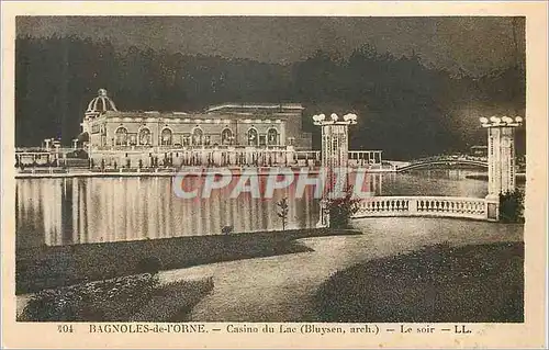 Cartes postales Bagnoles de l Orne Casino du Lac Le soir