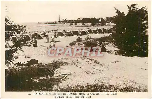 Ansichtskarte AK Saint Georges de Didonne Cote d Argent La Plage Le Phare et la Jetee du Port