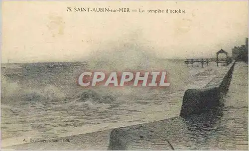 Cartes postales Saint Aubin sur Mer La tempete d octobre