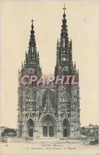 Cartes postales Lepine Marne La Basilique Notre Dame in Facade