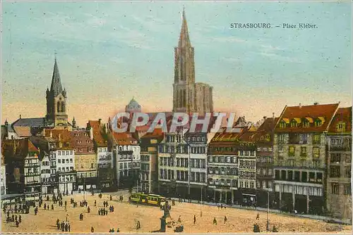 Ansichtskarte AK Strasbourg Place Kleber Tramway