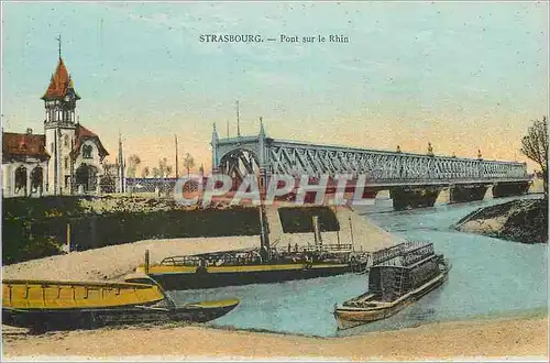 Cartes postales Strasbourg Pont sur le Rhin Bateaux