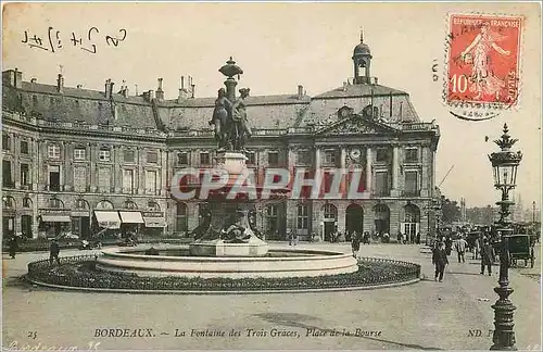 Ansichtskarte AK Bordeaux La Fontaine des Trois Graces Place de la Bourse