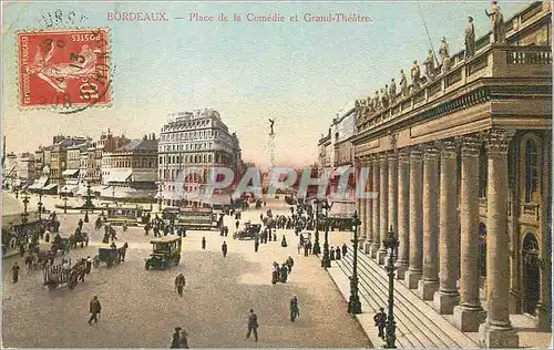 Ansichtskarte AK Bordeaux Place de la Comedie et Grand Theatre