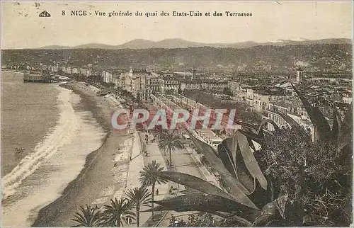 Cartes postales Nice Vue generale du quai des Etats Unis et des Terrasses