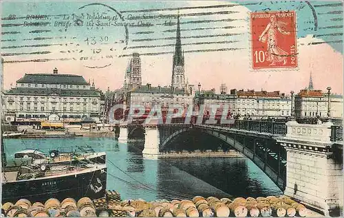 Cartes postales Rouen Le Pont Bateau